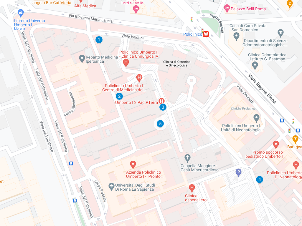 mappa policlinico e sede Dipartimento di Chirurgia