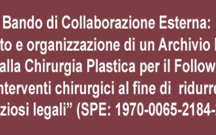 Allestimento e organizzazione di un archivio fotografico dedicato alla Chirurgia Plastica per il follow-up degli interventi chirurgici