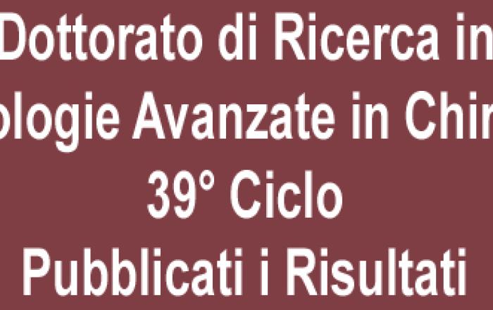 Concorso di Ammissione 39° Ciclo