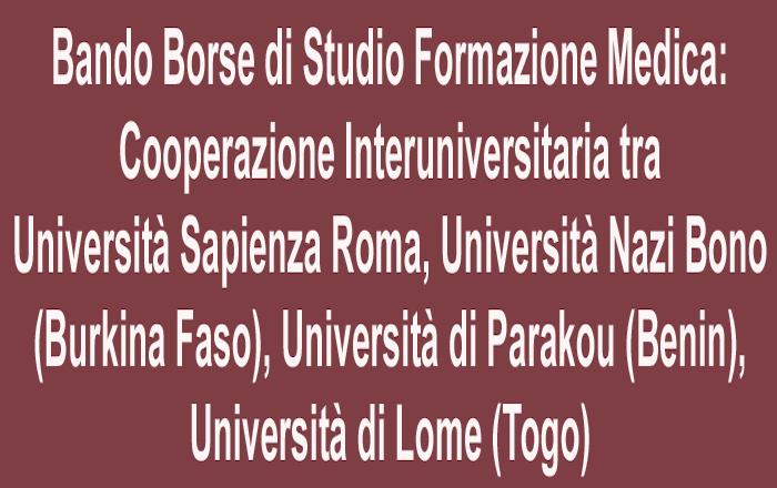 bando borse di studio formazione medica: cooperazione interuniveritaria