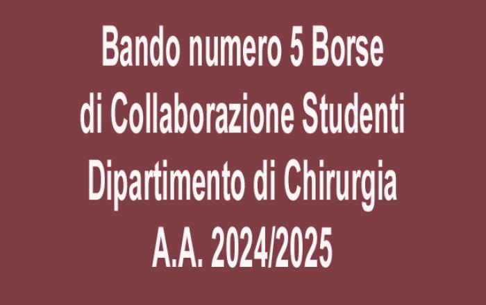 banner Bando n°5 Borse di Collaborazione Studenti