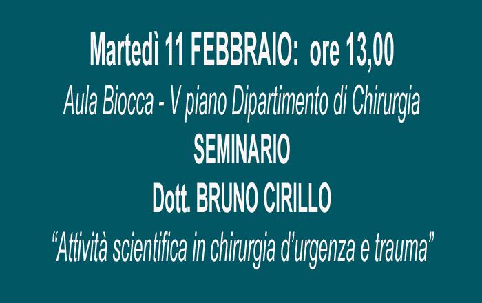 notizia Seminario "Attività scientifica in chirurgia d’urgenza e trauma"