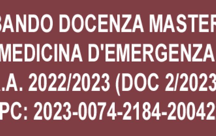 notizia bando master emergenza